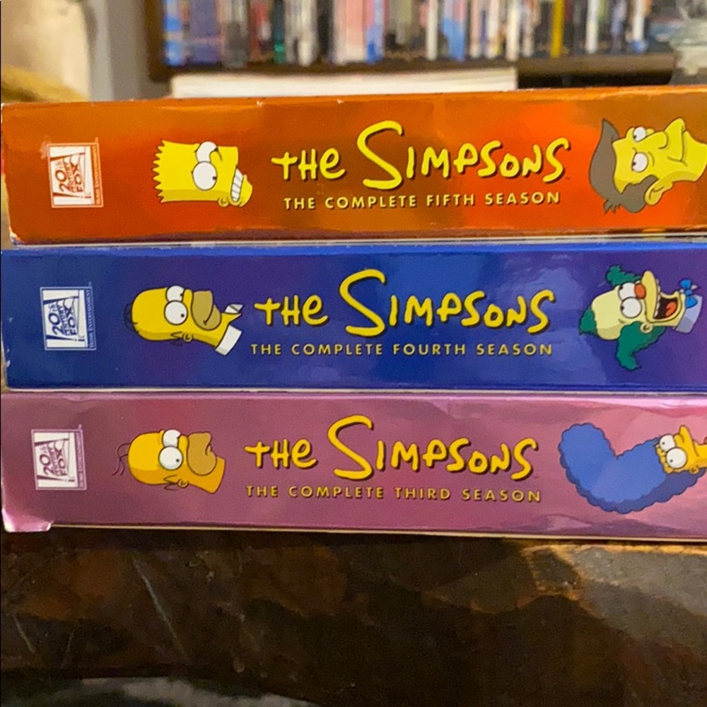 The Simpsons complete season 3,4and 5 on dvd.